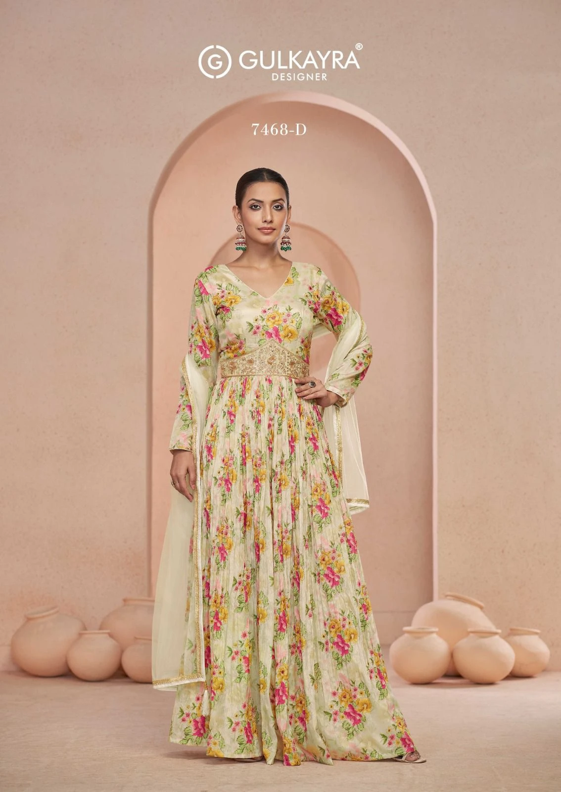 Gulkayra Designer Sajni The Elegance Of Position Print Wholesale Fancy Long Gown With Dupatta Catalog — Wholesale Kurtis, MPA wholesale from Surat - Gallery Image 2